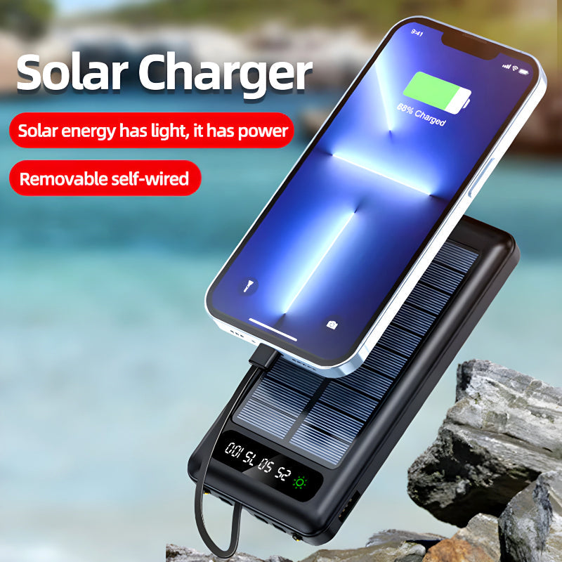 High Quality Solar Power Bank (10000mAh LED Display)